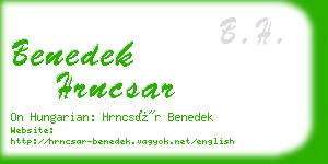 benedek hrncsar business card